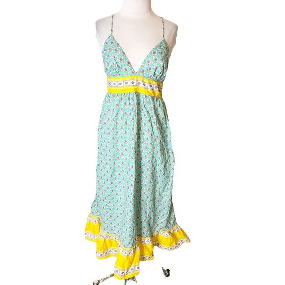 J. Crew midi Dress V Neck Criss Cross Block Print Beach Summer Pool Dress sz S - Picture 7 of 7